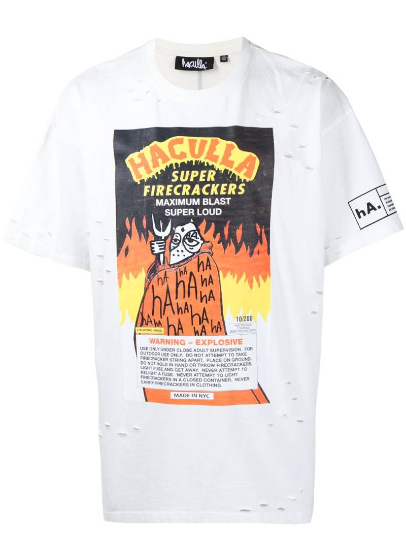 Haculla Firecracker Vintage T-shirt - White von Haculla