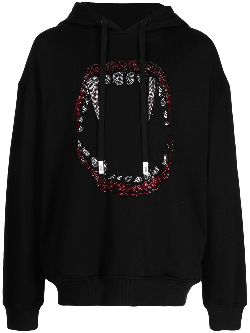 Haculla Flashy Fang Lips cotton hoodie - Black von Haculla