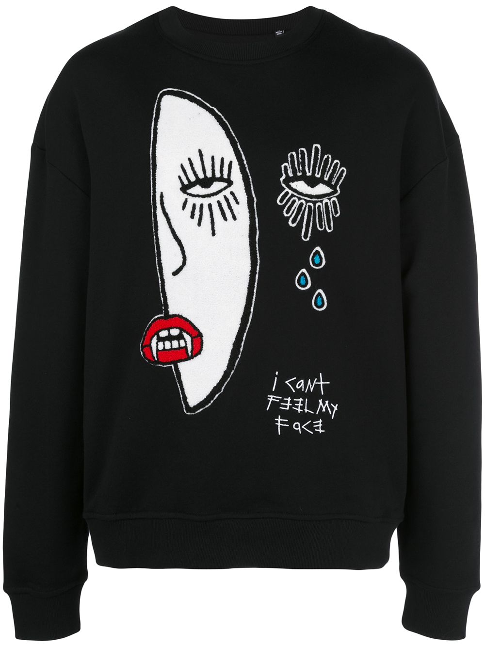 Haculla I cant feel my face sweatshirt - Black von Haculla