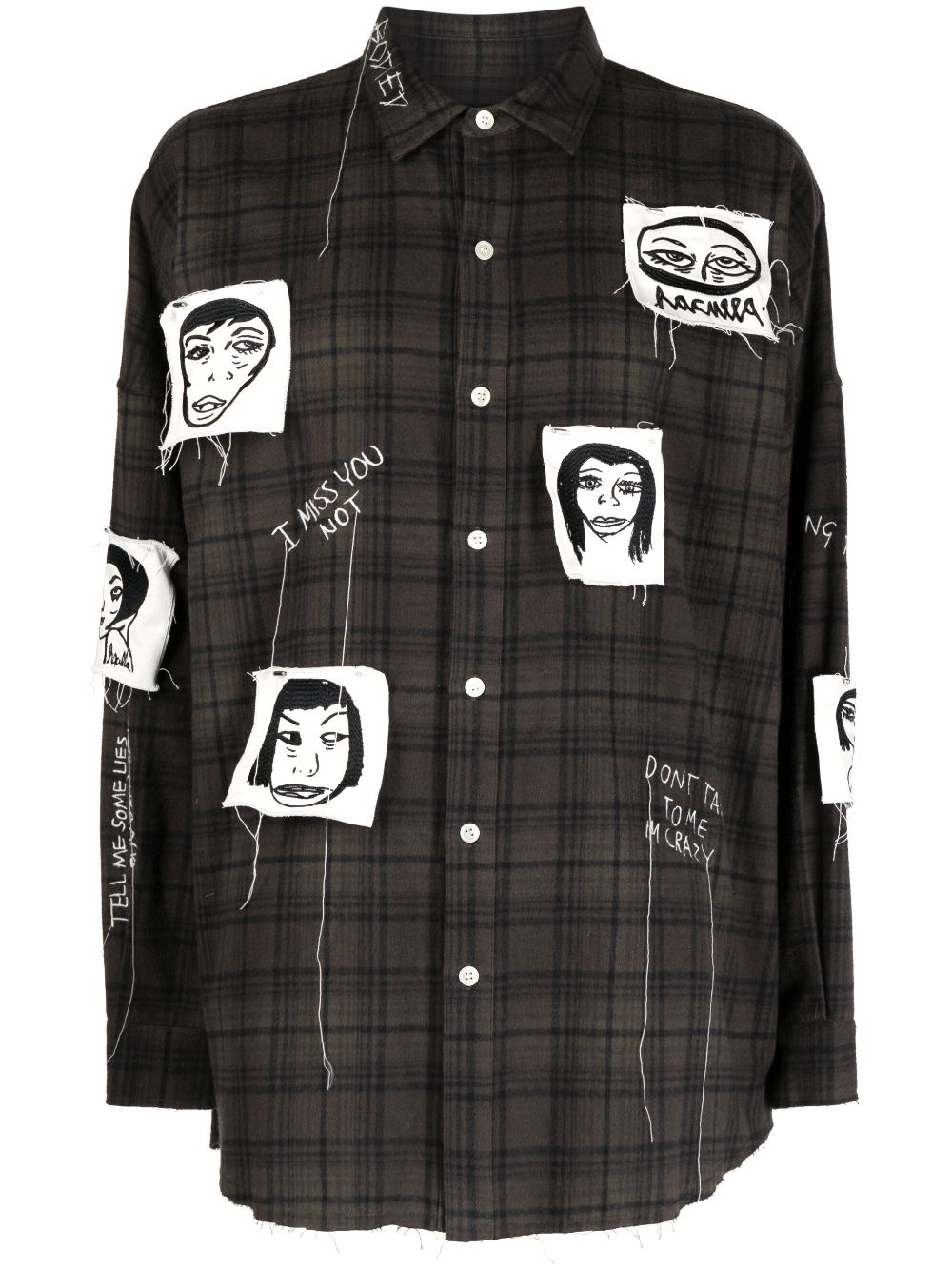 Haculla Sick Of It All plaid-pattern cotton shirt - Brown von Haculla