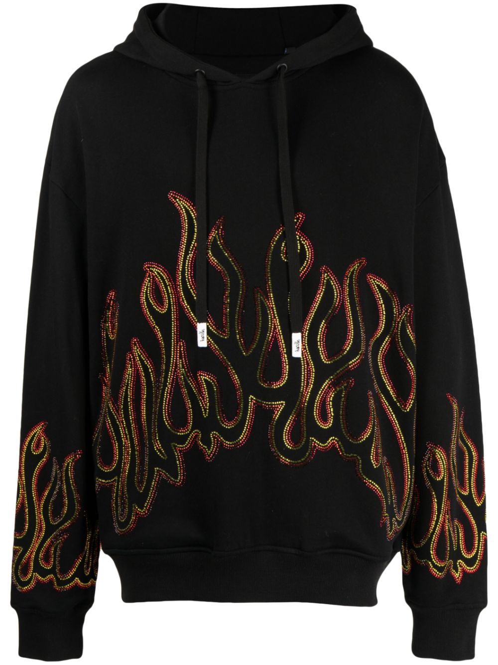 Haculla Up In Flames studded cotton hoodie - Black von Haculla