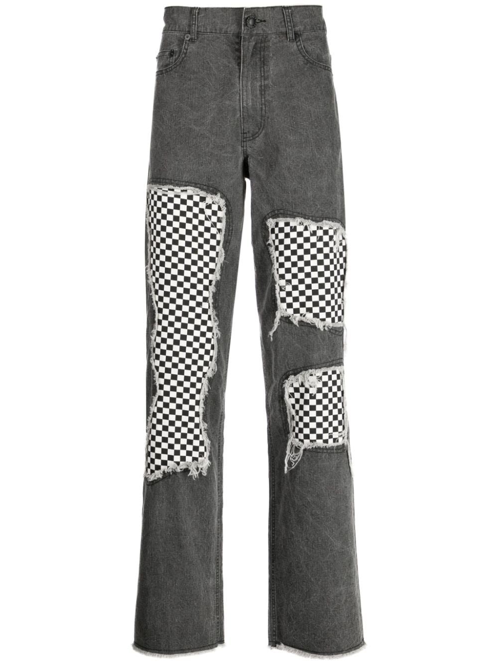 Haculla checkerboard-print lose-fit jeans - Black von Haculla