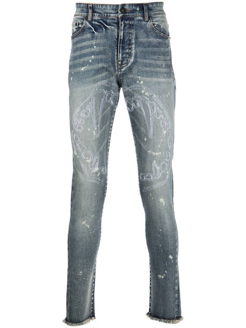 Haculla fang lips-print skinny jeans - Blue von Haculla