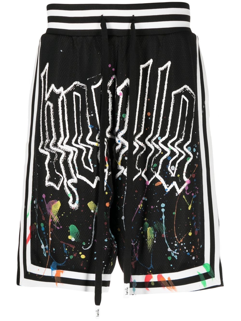 Haculla paint-splatter logo basketball shorts - Black von Haculla