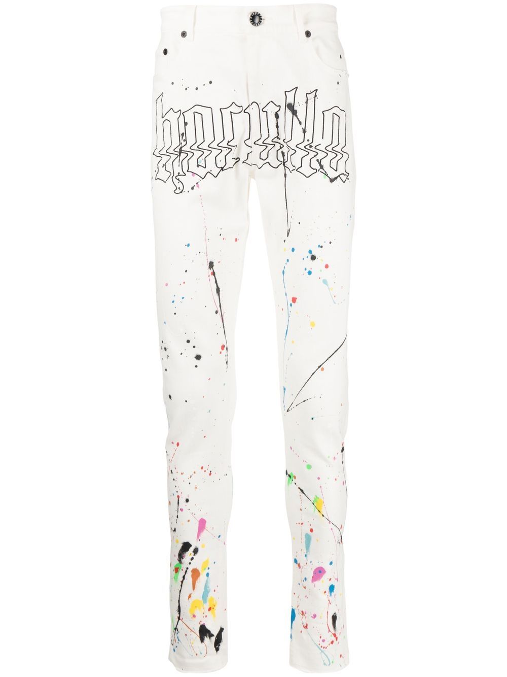 Haculla paint-splatter slim-cut jeans - White von Haculla
