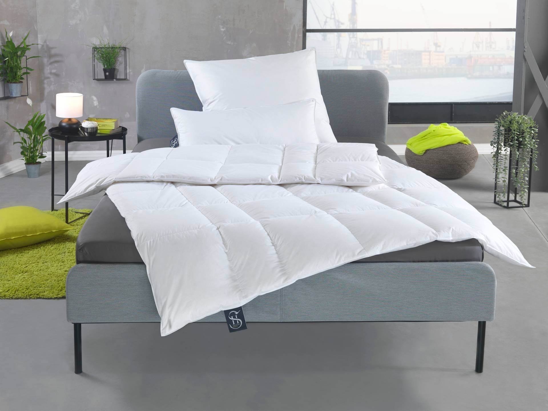 Haeussling Gänsedaunenbettdecke »Select - Made in Green«, extrawarm, Füllung 100% Gänsedaunen, Bezug 100% Baumwolle, (1 St.), hochwertiges Daunenprodukt von Haeussling