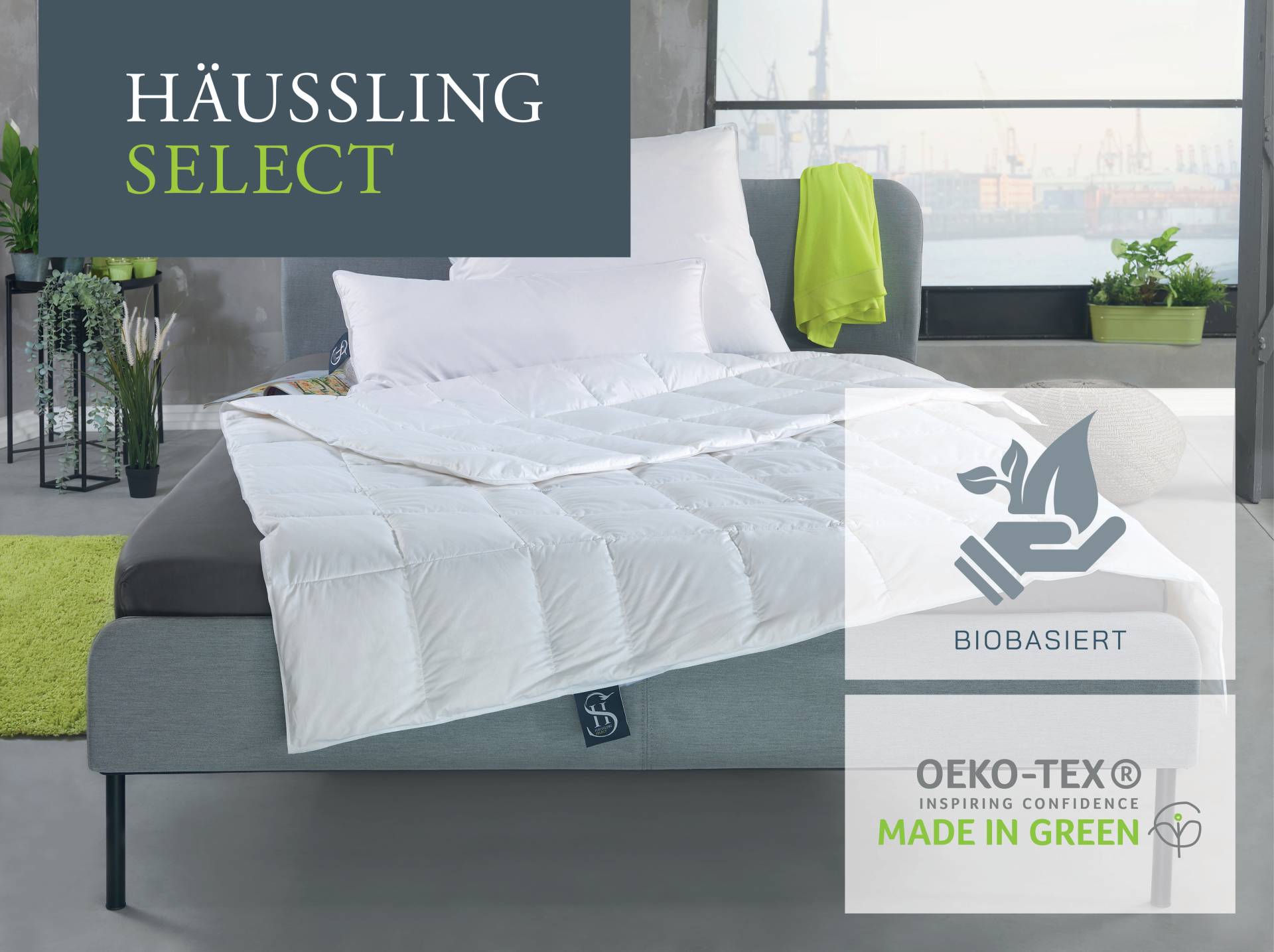 Haeussling Gänsedaunenbettdecke »Select - Made in Green«, normal, Füllung 100% Gänsedaunen, Bezug 100% Baumwolle, (1 St.), hochwertiges Daunenprodukt von Haeussling