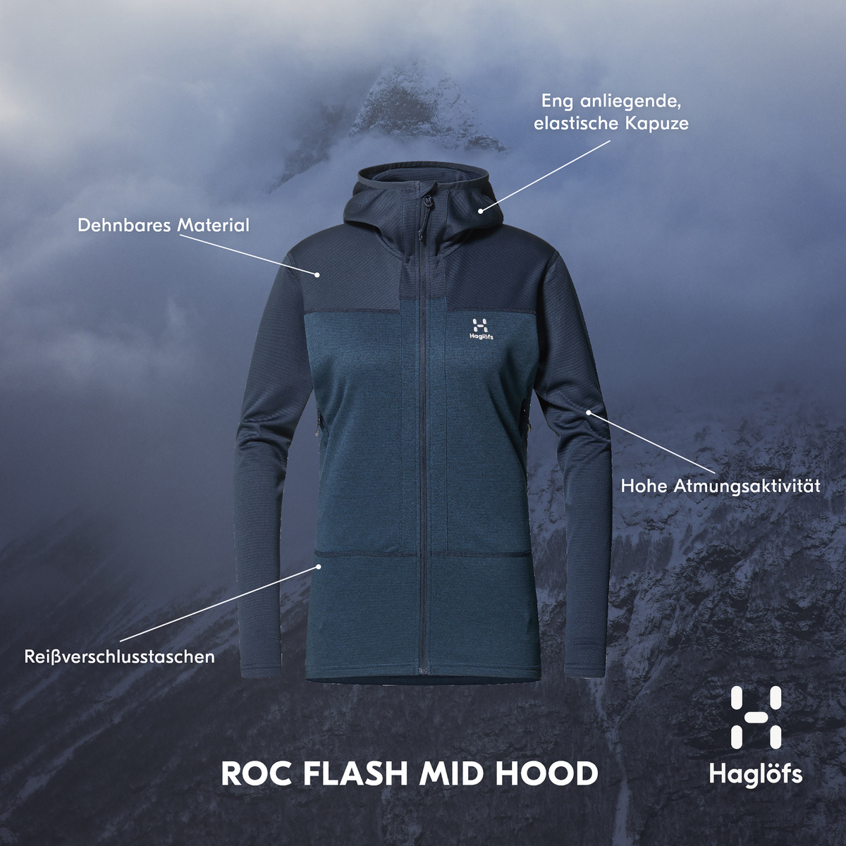 Haglöfs Damen Roc Flash Mid Hoodie Jacke von Haglöfs