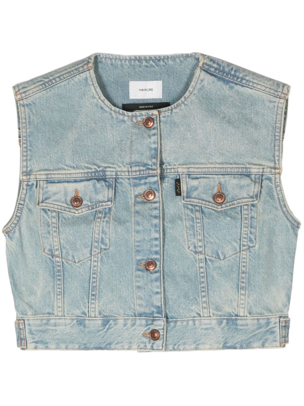 Haikure Judy cropped denim vest - Blue von Haikure