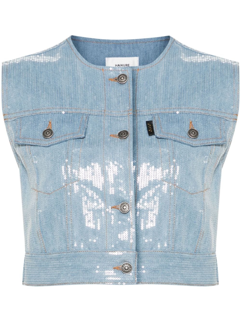 Haikure Judy sequined denim gilet - Blue von Haikure