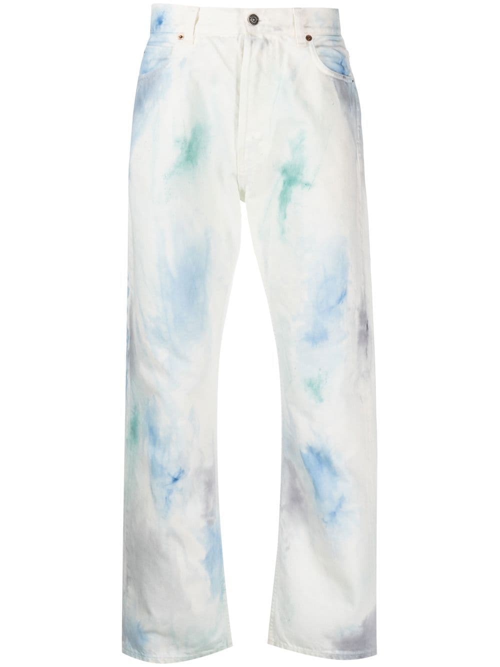 Haikure watercolour-effect straight-leg trousers - White von Haikure