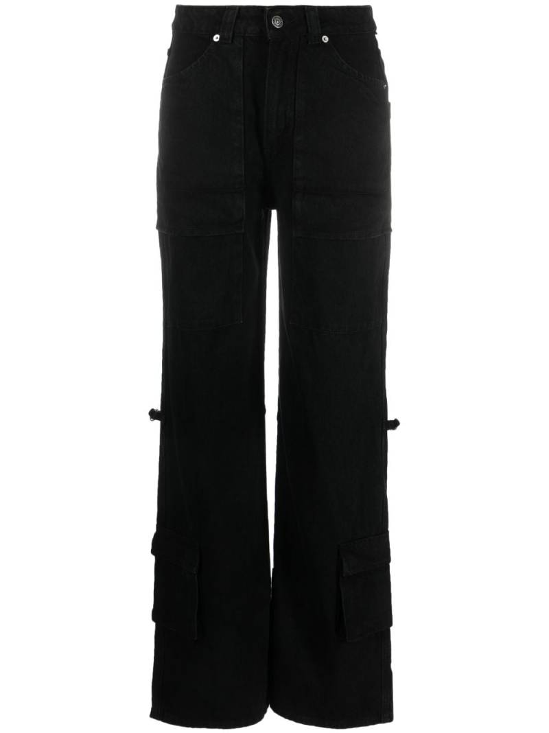 Haikure wide-leg cotton cargo jeans - Black von Haikure