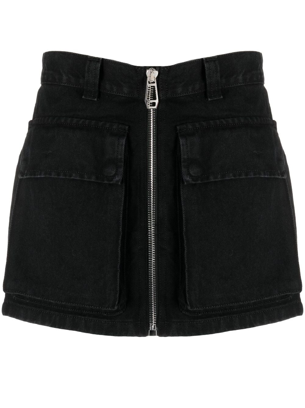 Haikure zipped mid-rise denim miniskirt - Black von Haikure