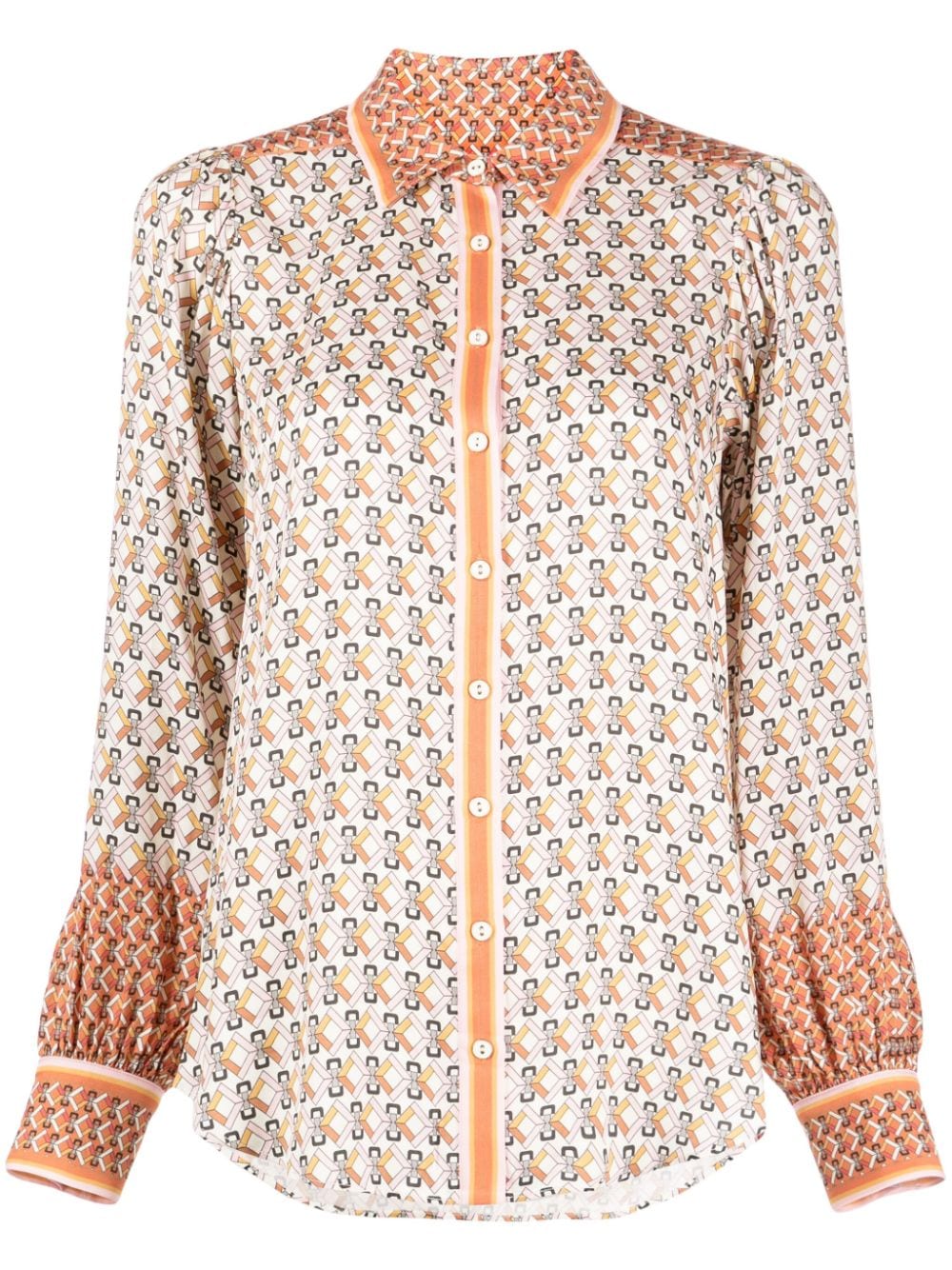 Hale Bob Victoire geometric-pattern print shirt - Orange von Hale Bob