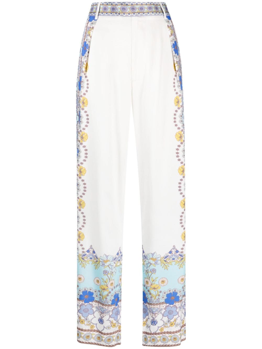 Hale Bob floral-print high-waist trousers - White von Hale Bob