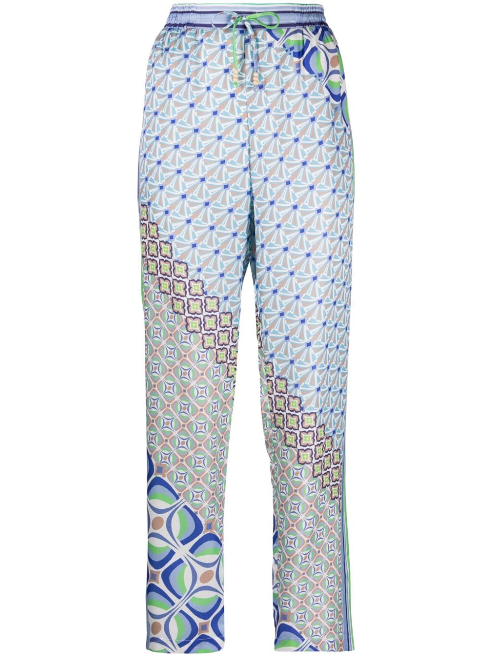 Hale Bob floral-print side-stripe trousers - Blue von Hale Bob