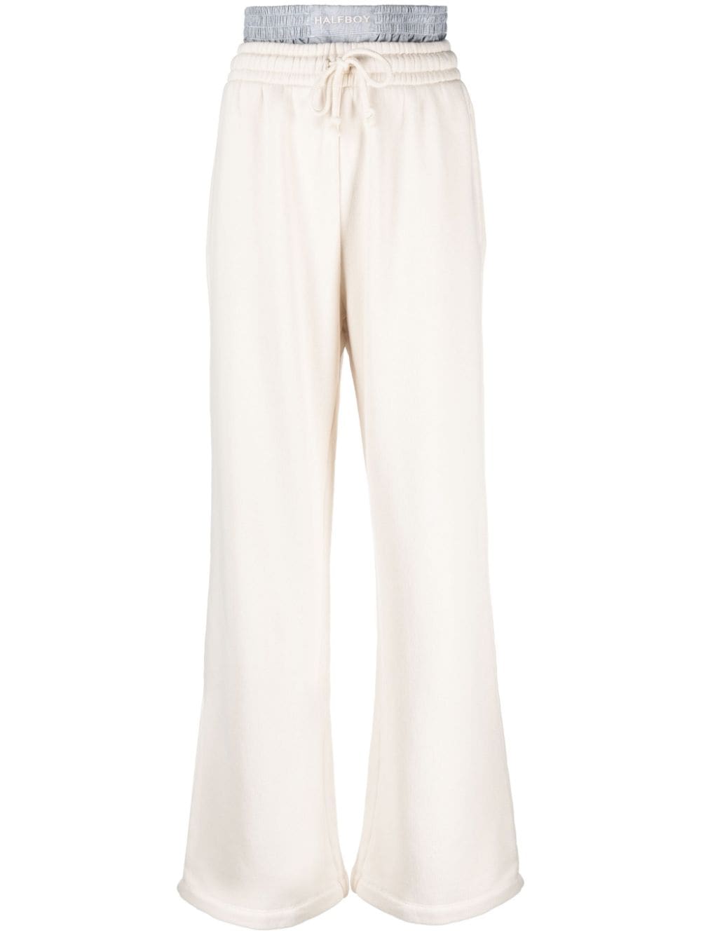 Halfboy layered-waistband cotton trousers - Neutrals von Halfboy