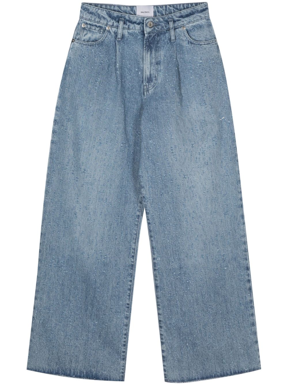 Halfboy logo-patch wide-leg jeans - Blue von Halfboy