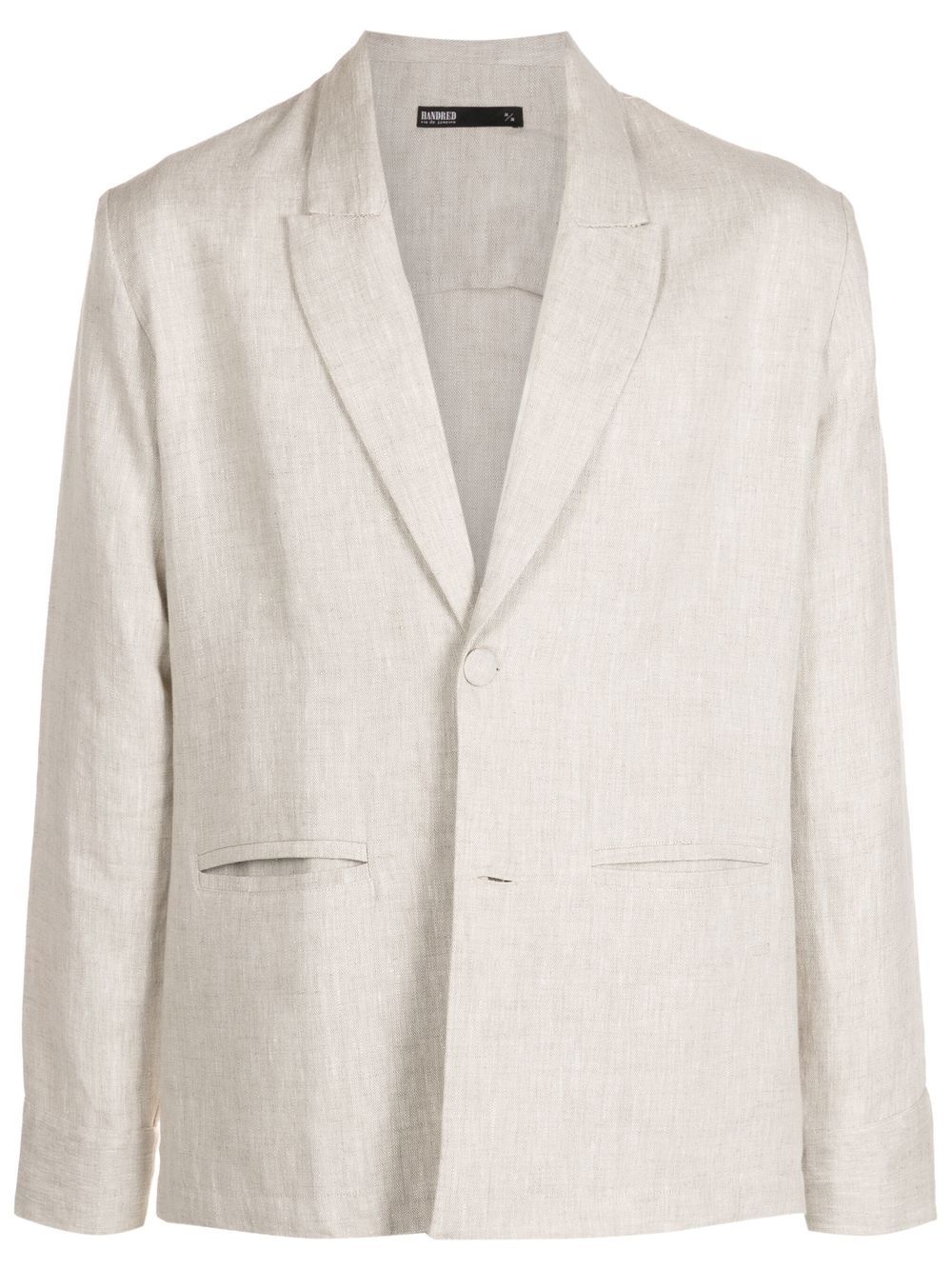 Handred linen single-breasted blazer - Neutrals von Handred