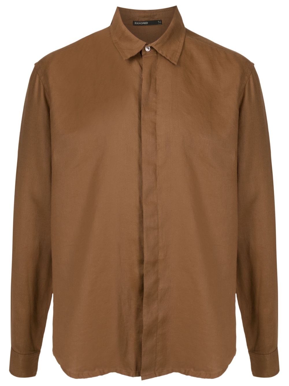 Handred long-sleeved linen shirt - Brown von Handred