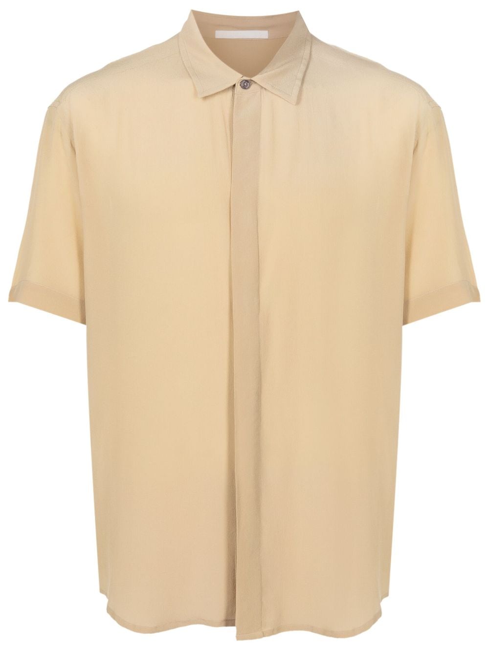 Handred short-sleeved silk shirt - Neutrals von Handred