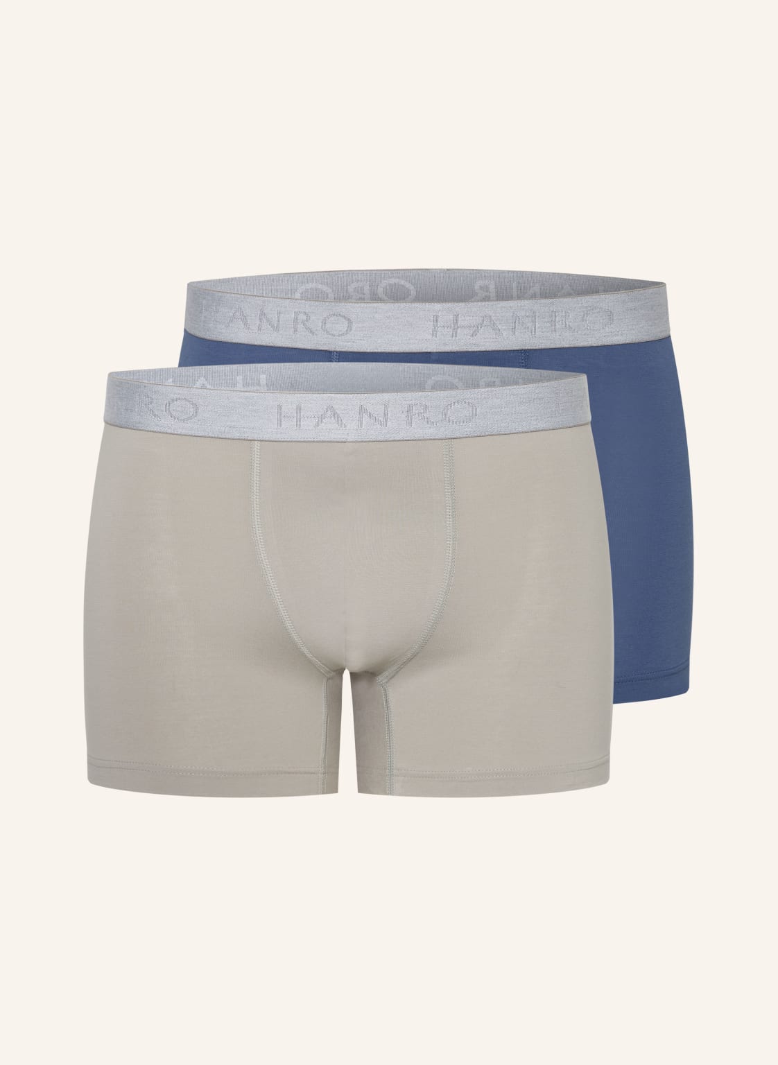 Hanro 2er-Pack Boxershorts Cotton Essentials grau von Hanro