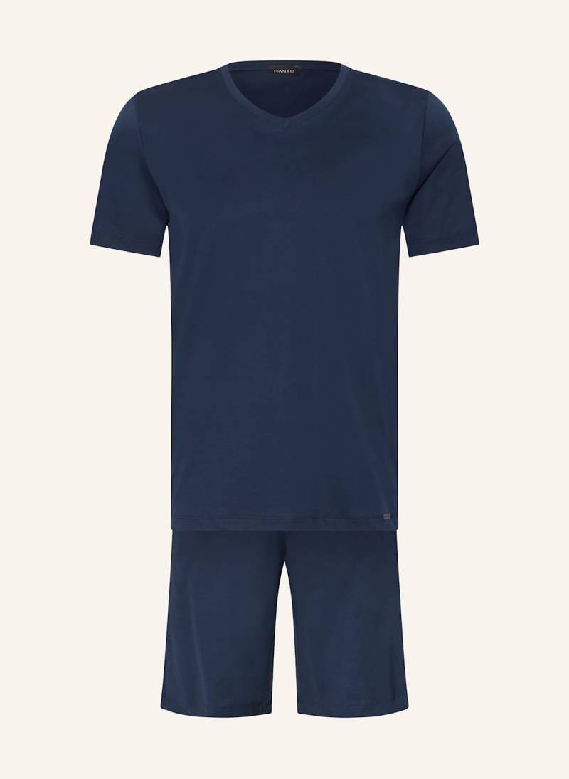 Hanro Shorty-Schlafanzug Night Selection blau von Hanro