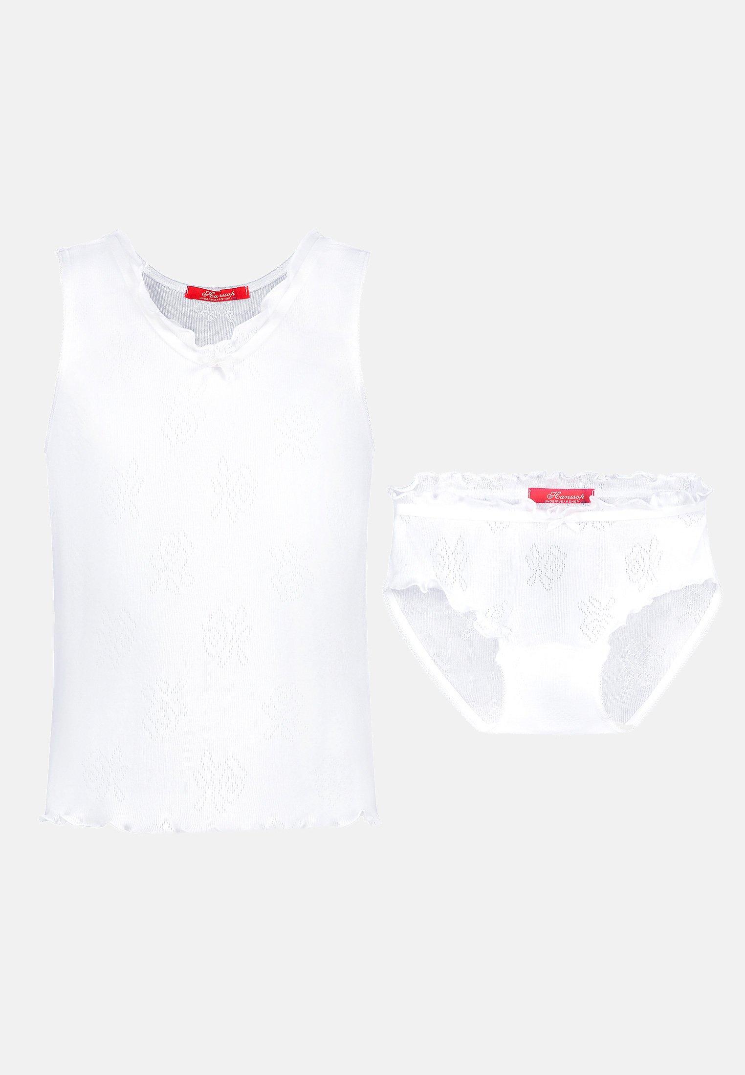 Unterhemd+unterhose, Luxuriöse Spitze Pointelle, Rose Mädchen Weiss 116 von Hanssop