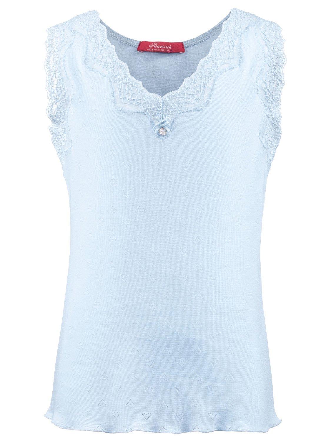 Unterhemd, Elegante Spitze Pointelle, Herz Design Mädchen Blau 116 von Hanssop