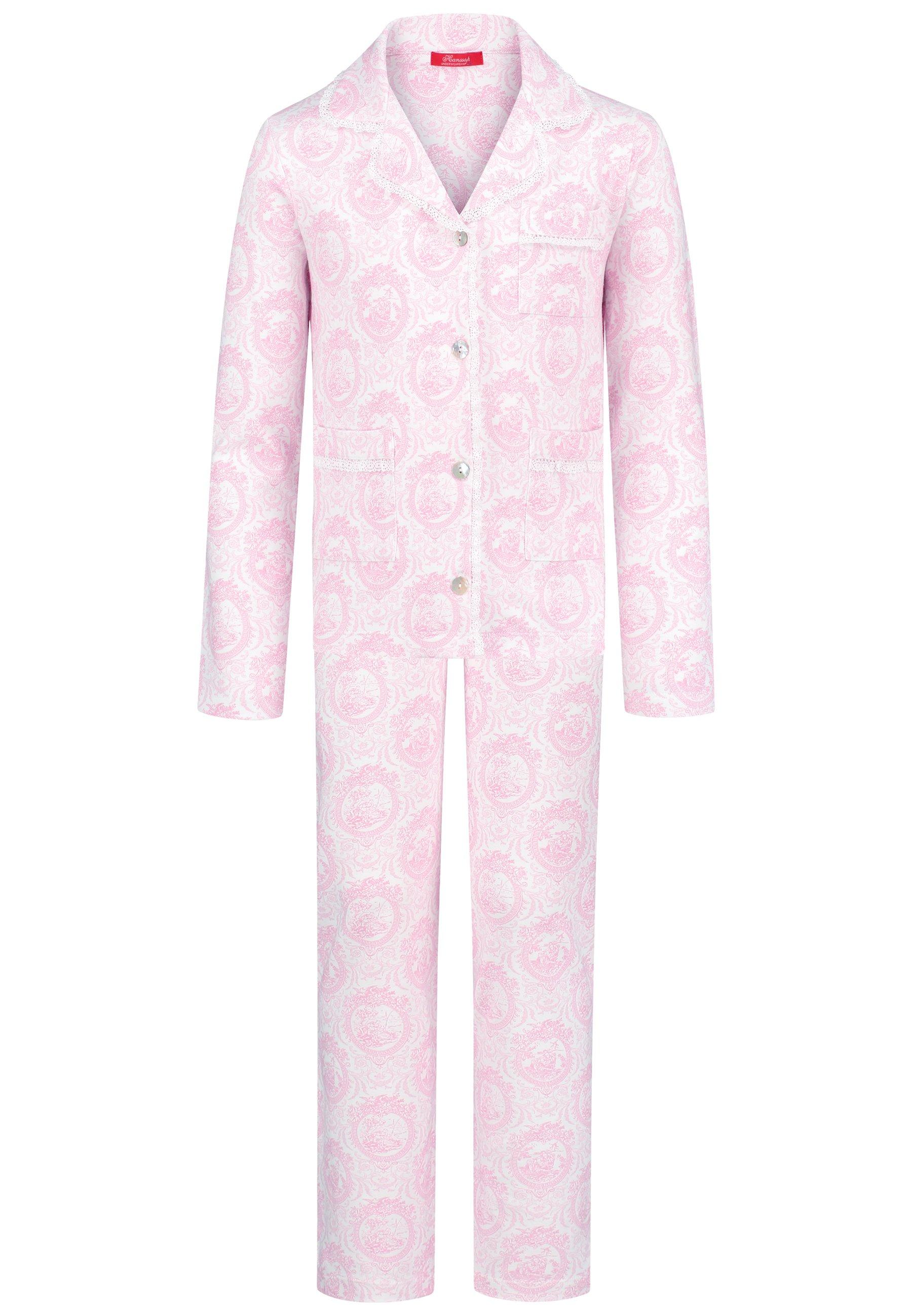 Schlafanzug, Klassisches Design, Für Mädchen Mädchen Pink 116 von Hanssop