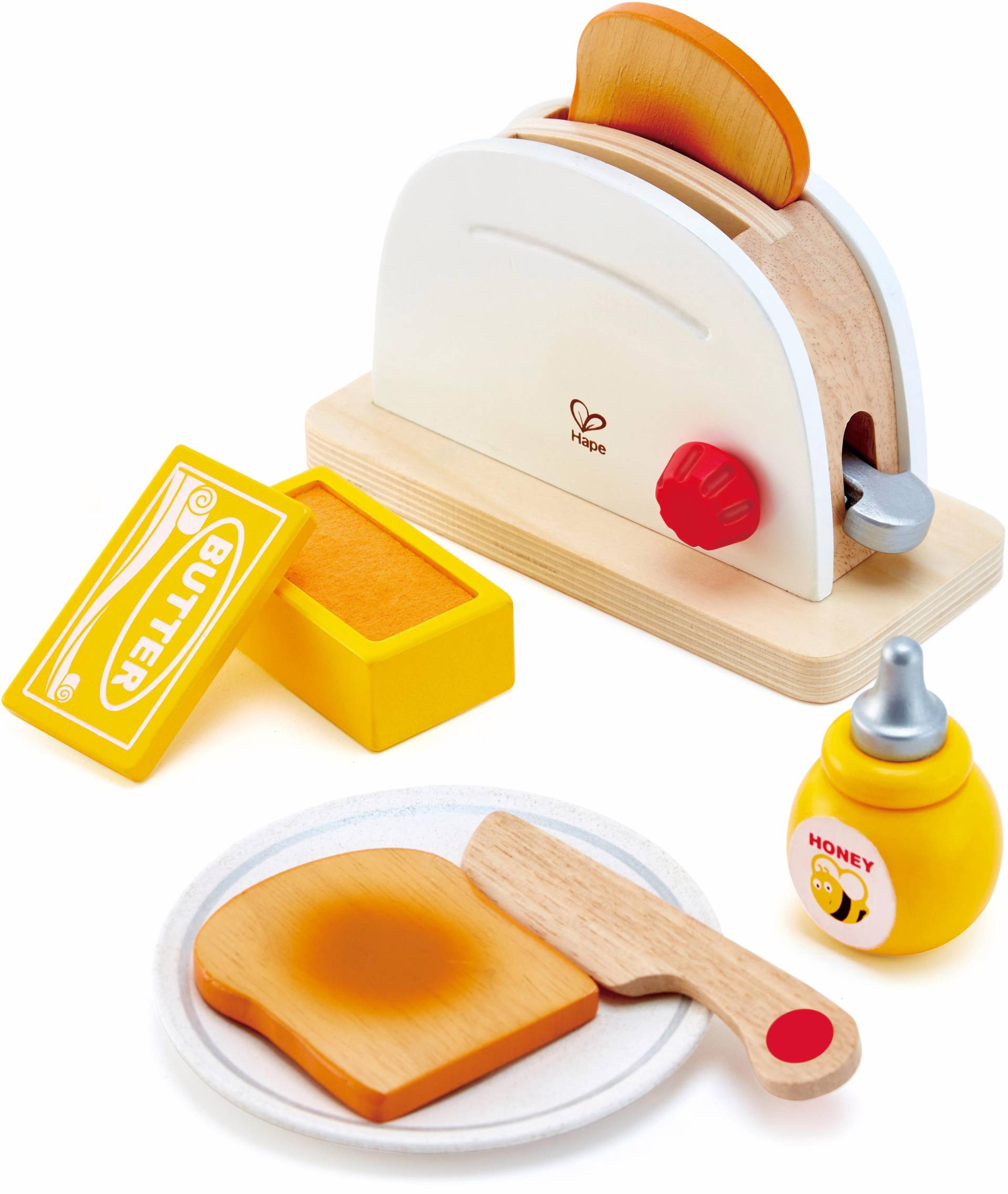 Hape Kinder-Toaster »Pop-Up-Toaster-Set, 7-tlg.«, (Set, 7 tlg.) von Hape