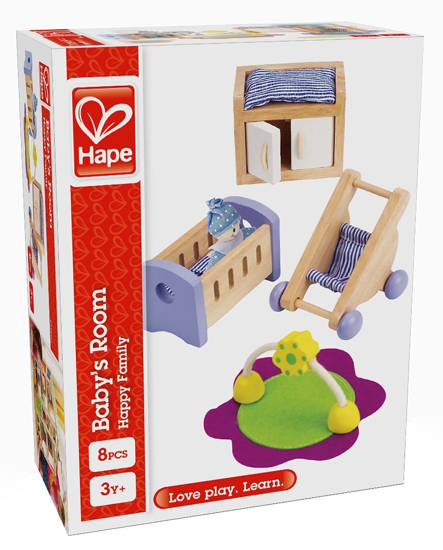 Hape Puppenhausmöbel »Babyzimmer«, (Set, 8 tlg.) von Hape