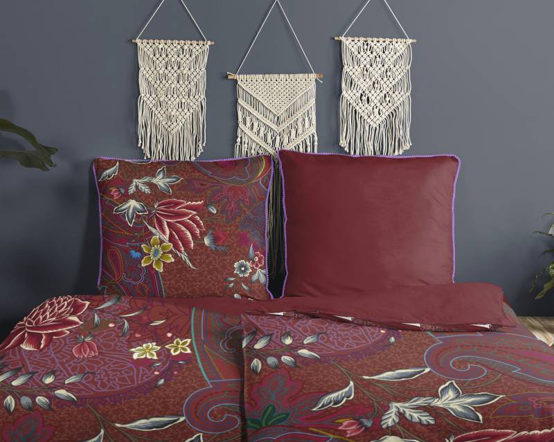Happiness Wendebettwäsche »Ruby«, Baumwolle, Perkal, 135x200, Reissverschluss, Wendeoptik, Bunt, Blumen von Happiness