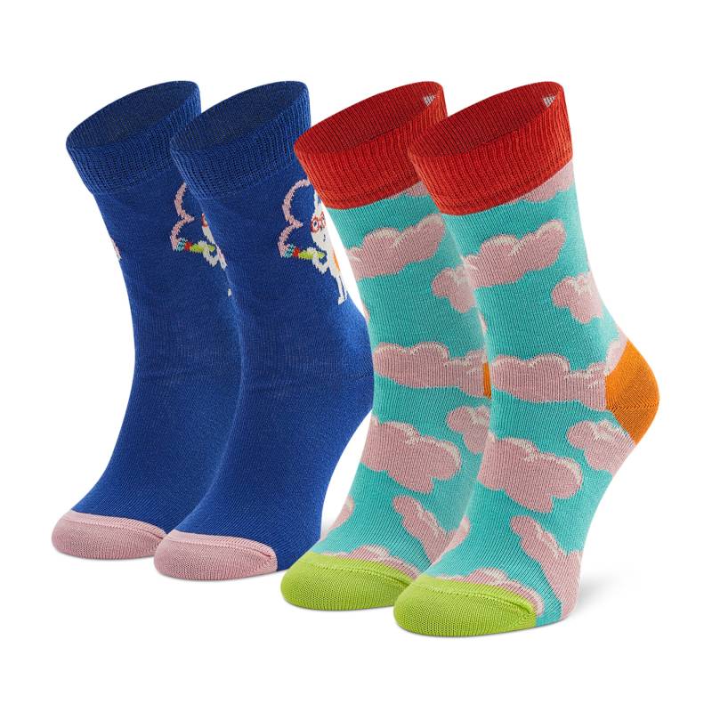 2er-Set hohe Kindersocken Happy Socks KCLO02-6300 Bunt von Happy Socks
