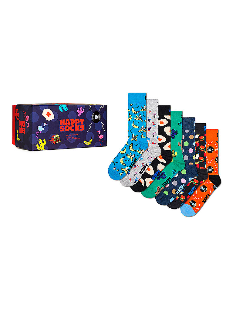 HAPPY SOCKS Herren Geschenkbox Socken SEVEN DAYS 7er Pkg 41-46 turquoise bunt von Happy Socks