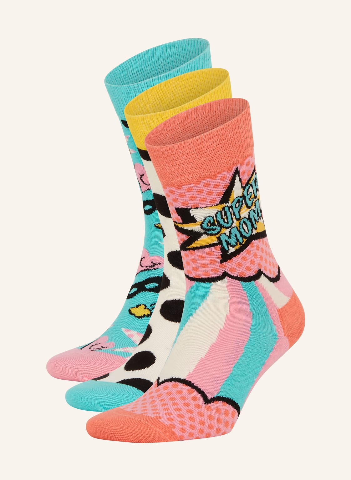 Happy Socks 3er-Pack Socken Mother's Day Mit Geschenkbox beige von Happy Socks