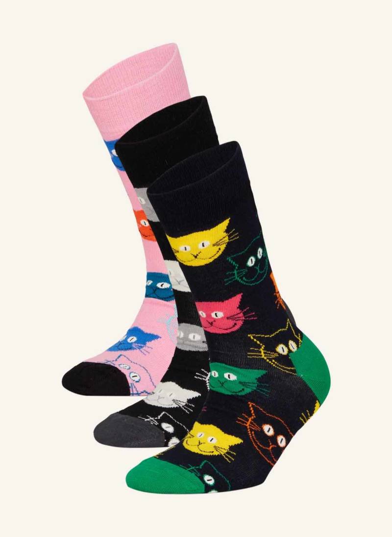 Happy Socks 3er-Pack Strümpfe Cat Mit Geschenkbox rosa von Happy Socks