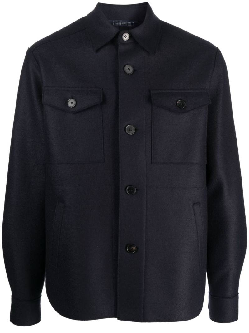 Harris Wharf London button-down wool shirt jacket - Blue von Harris Wharf London
