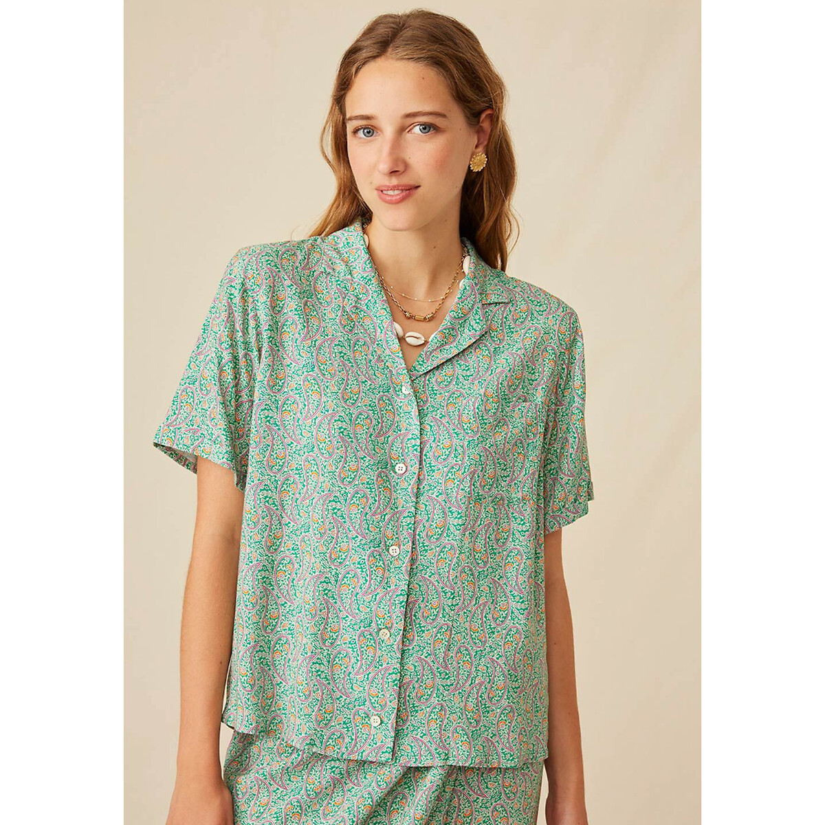 Kurzärmelige Bluse Estelle, Paisleymuster von Harris wilson