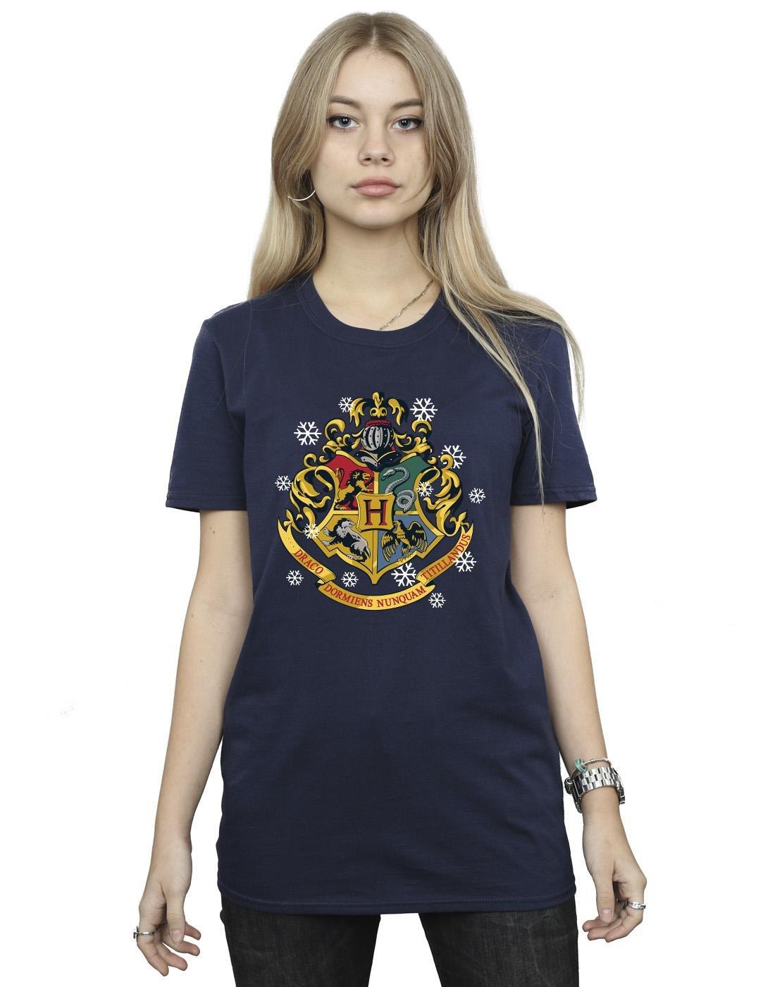 Christmas Crest Tshirt Damen Marine S von Harry Potter