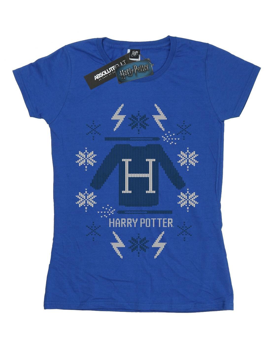 Christmas Knit Tshirt Damen Königsblau XL von Harry Potter