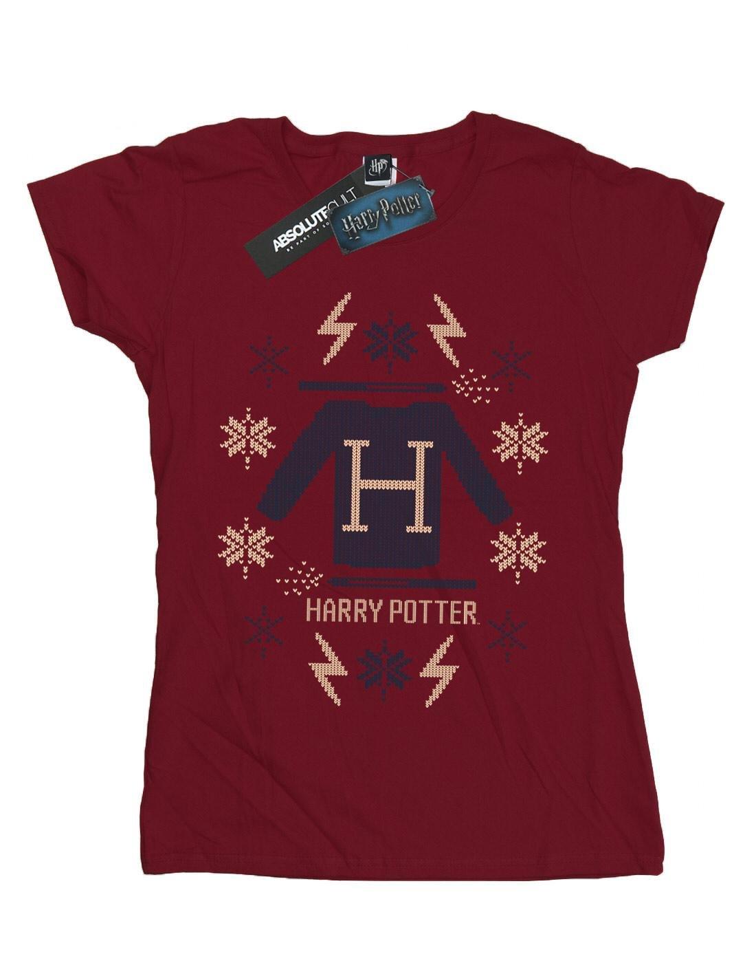 Christmas Knit Tshirt Damen Weinrot L von Harry Potter