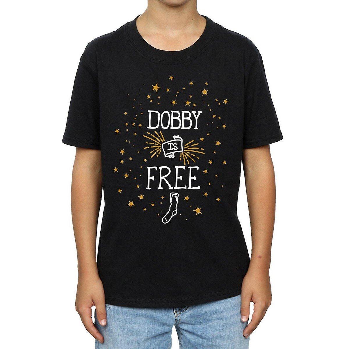Dobby Is Free Tshirt Jungen Schwarz 116 von Harry Potter