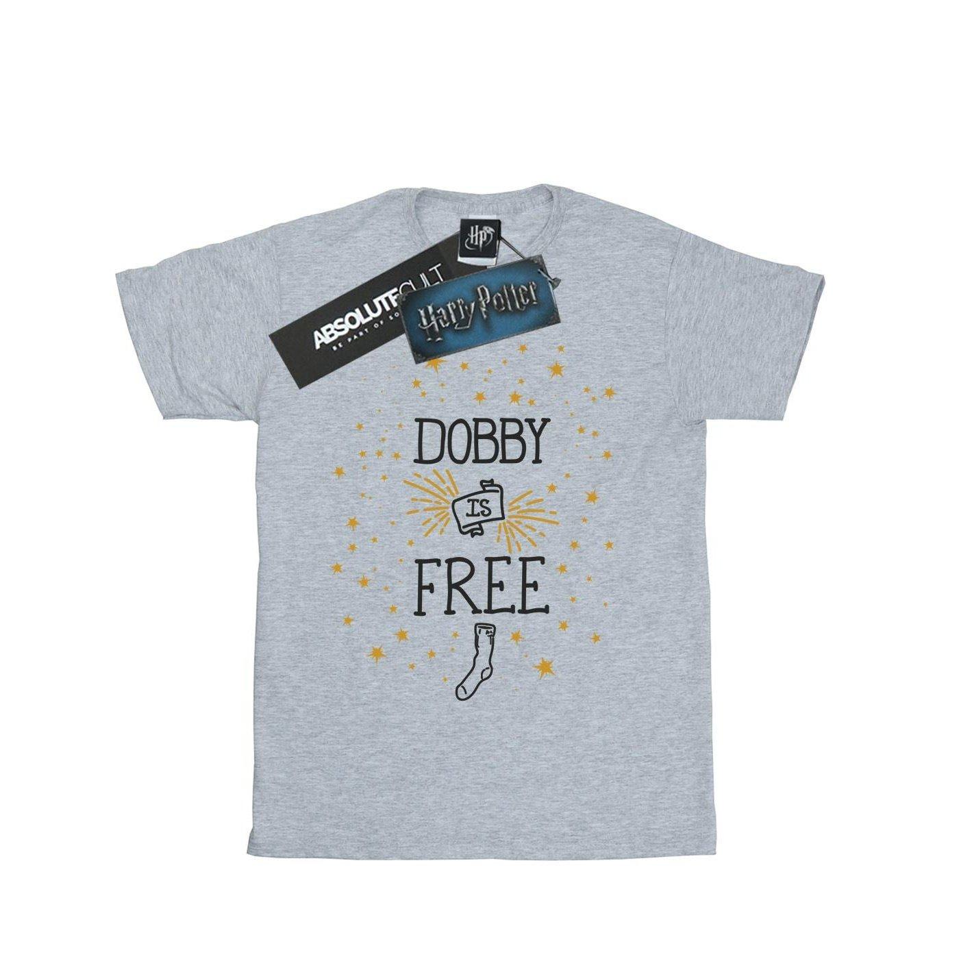 Dobby Is Free Tshirt Mädchen Grau 128 von Harry Potter