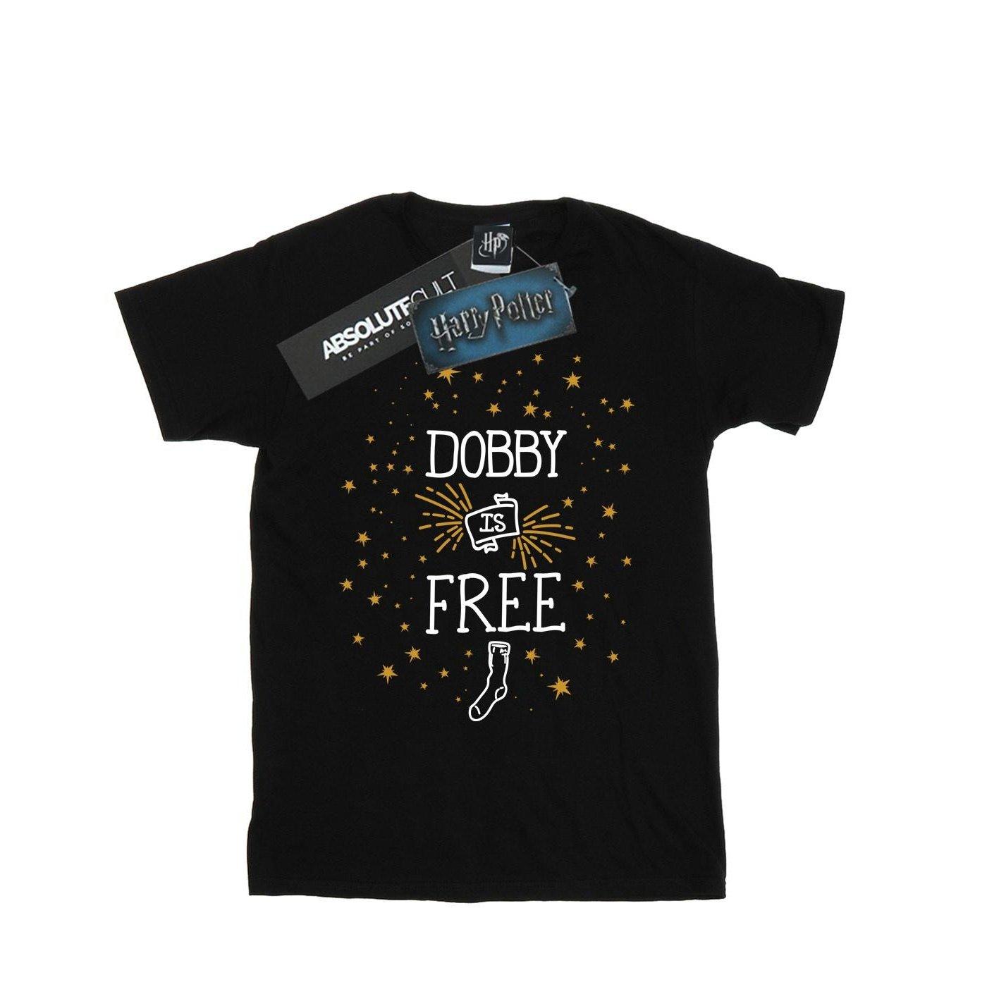 Dobby Is Free Tshirt Mädchen Schwarz 116 von Harry Potter