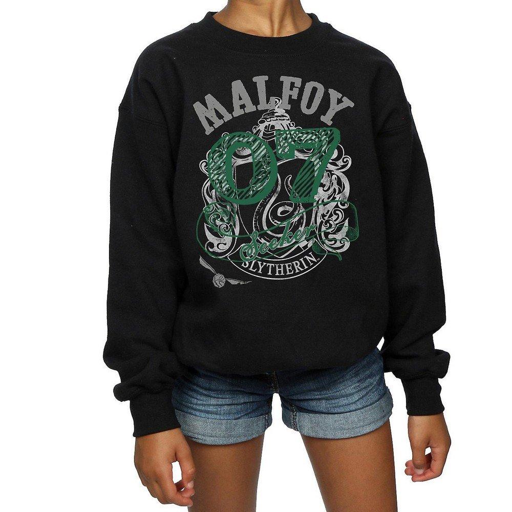 Draco Malfoy Seeker Sweatshirt Mädchen Schwarz 128 von Harry Potter