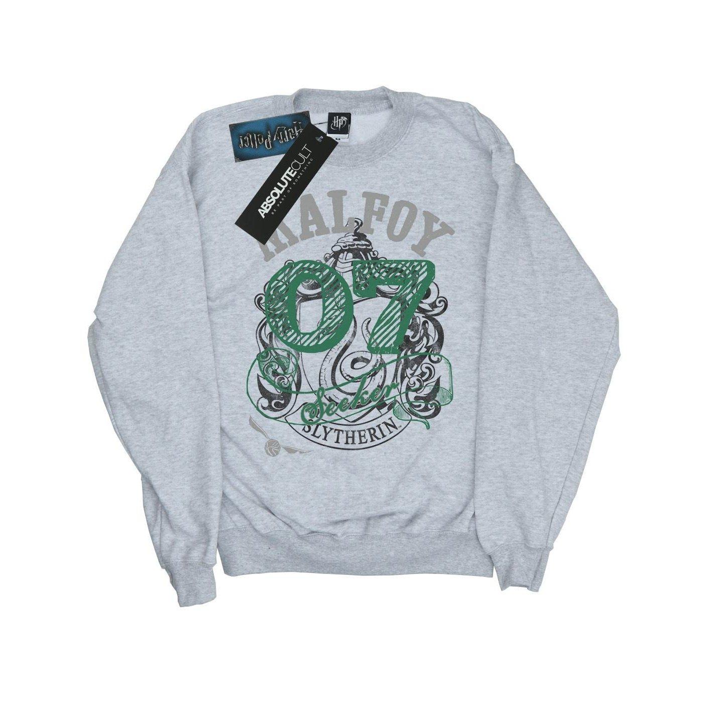 Draco Malfoy Seeker Sweatshirt Unisex Grau 128 von Harry Potter