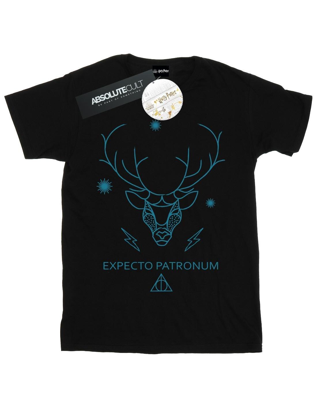 Expecto Patronum Boyfriend Fit Tshirt Damen Schwarz 5XL von Harry Potter