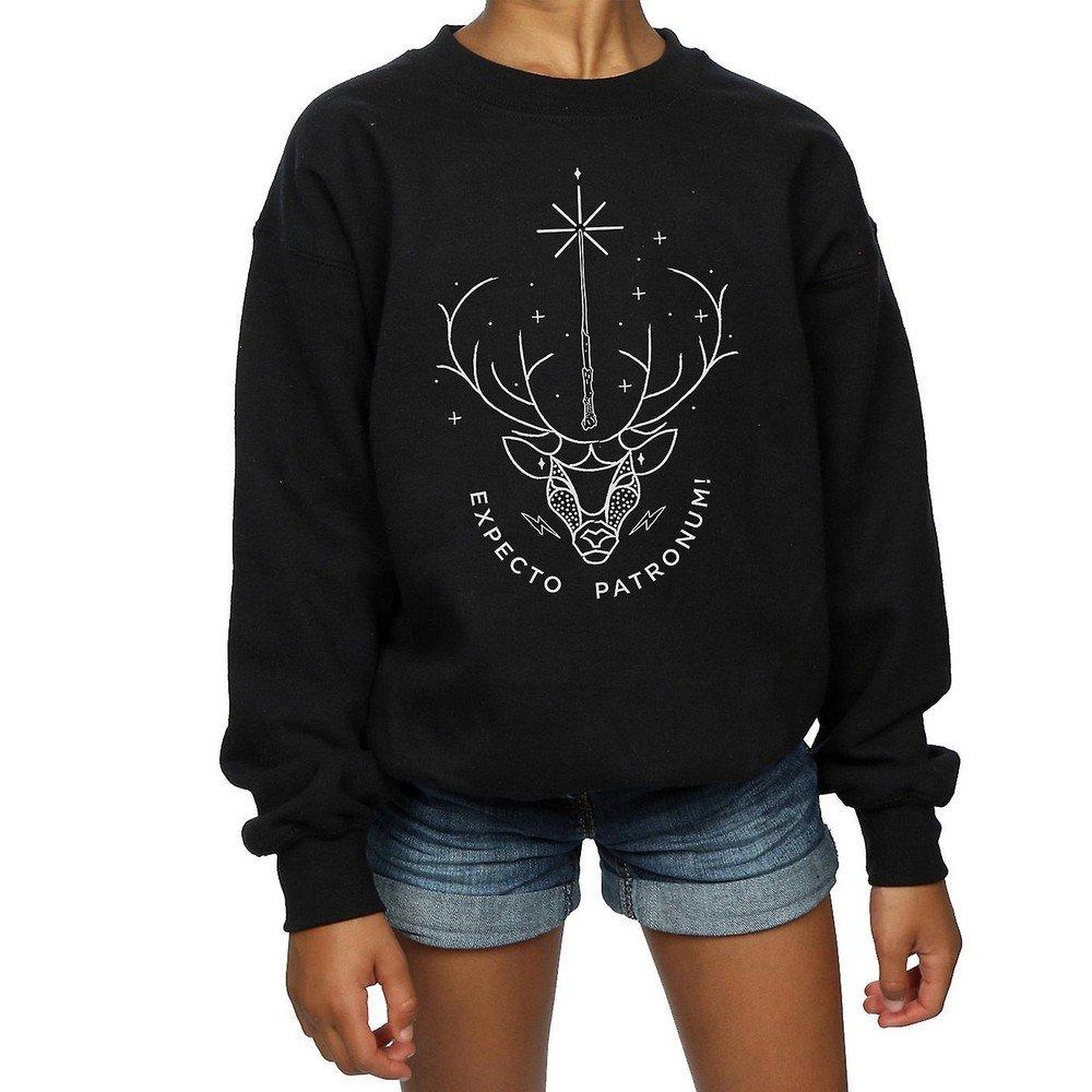 Expecto Patronum Sweatshirt Mädchen Schwarz 116 von Harry Potter