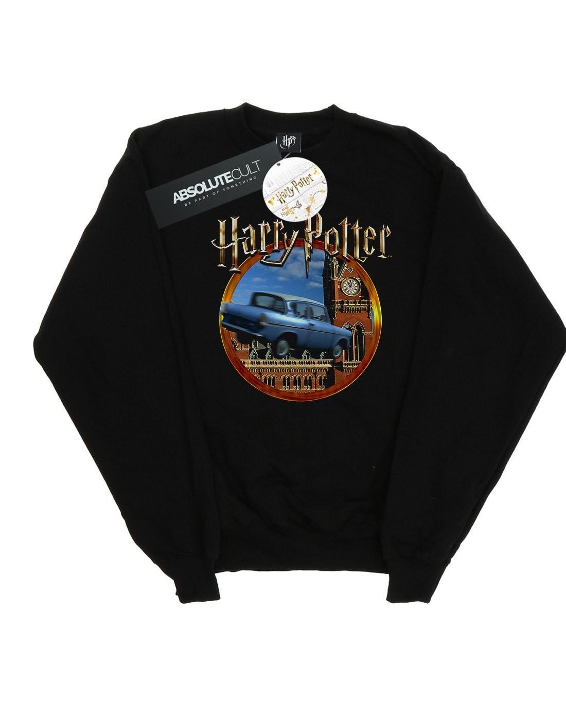 Flying Car Sweatshirt Damen Schwarz XXL von Harry Potter